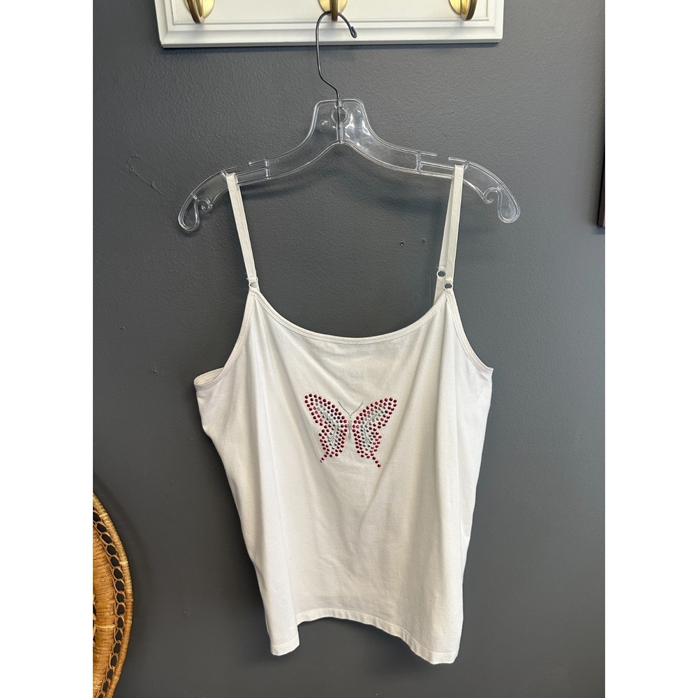 Vintage Y2K Venezia Womens Plus Size 18/20 Butterfly Studded Tank Top Cami Fairy